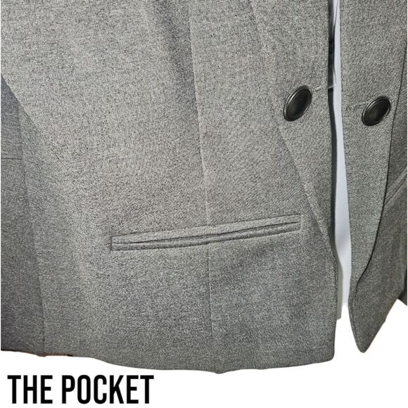 TORRID PLUS SIZE GRAY Twill Fabric Mixed Anorak Jacket/Blazer Size 2X - Picture 6 of 13